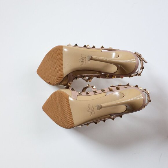 Valentino Garavani Rockstud Ankle Strap Pumps in Patent Leather Size: 39 1/2 - Picture 8 of 16